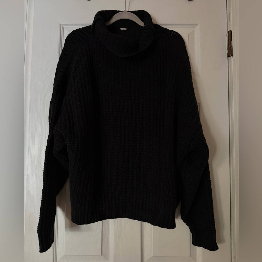 Free People swim too deep Black Turtleneck Sweater - Picture 13 of 13